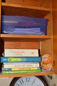 Cookbooks and recipes all on 2 she...