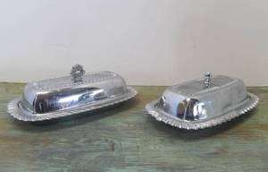 2 Vintage Irvin Ware Silverplated Butter Dishes