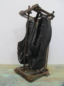 Antique Leather Ice Skates wDrying Rack