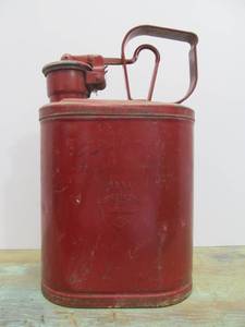 Vintage Red Industrial Steel Safety Can&nbsp