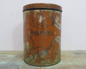 Antique Art Nouveau 1920s era Coffee Can wLid
