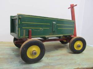 Nice Vintage Green Wooden Wagon