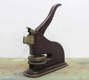 Old Vintage Seal Stamper Machine - Otto C Holt Coffee Company