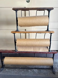 Very Cool Large Antique Industrial Triple Paper Roller&nbsp