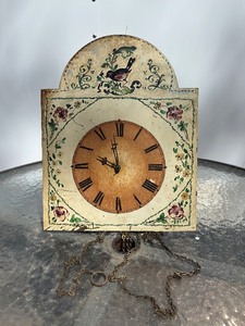 Antique Hand painted Weight Driven Wood Wall Clock&nbsp