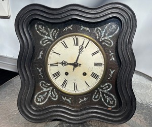 Antique French Mother-of-Pearl Inlaid Wall Clock