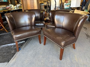 Set of 4 Curved Back Padded Club Chairs&nbsp