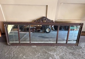 Ornate Antique 5 Panel Buffet Mirror