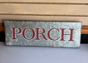Galvanized Metal PORCH Decor Sign