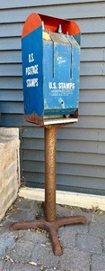 Vintage Postage Stamp Machine w/Stand