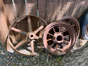 3 Early Wheels - One Industrial &amp 2 Truck Wheels