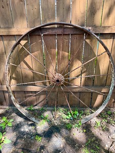 Antique Iron Wagon Wheel - 44&nbsp