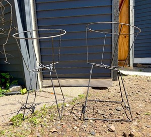 Matching Pair of Vintage Metal Bushel Basket Holders