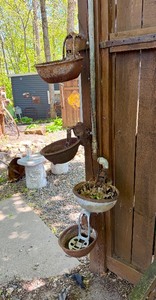 Old Vintage Cast Iron Farm Cattle Watering Bowl Fountain