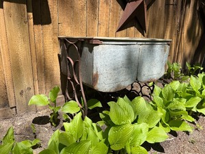 Vintage Double Farmhouse Sink w Cast Iron Base