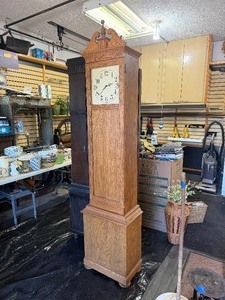 Working Vintage Grandfather Clock wPendulum &amp Weights