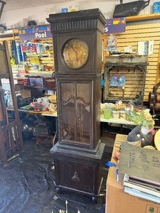 Working Antique Grandfather Clock wPendulum &amp Weights