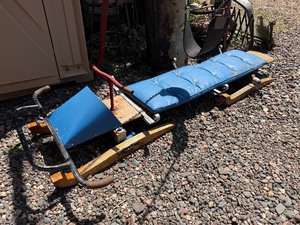 Very Cool Vintage 7 Wooden Steerable Snow Sled&nbsp