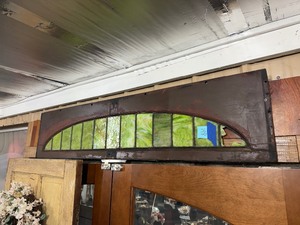 Large Antique Stained Glass Arched Window - AS IS&nbsp