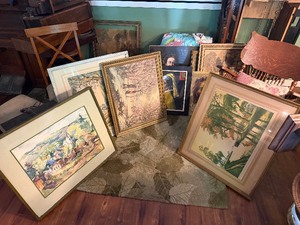 Large Estate Lot of Vintage Artwork - Paintings Signed Prints etc