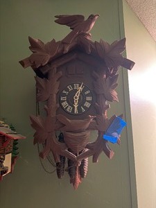 Vintaeg Black Forest Carved Cuckoo Clock wWeights