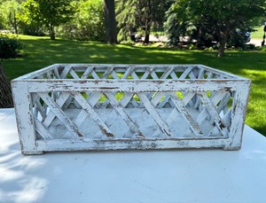 Rustic Vintage White Lattice Wood Box