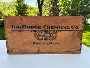 Vintage DODGE Chemical Dovetailed Wood Advertising Crate