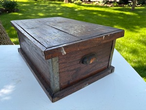 Antique Wooden Strongbox&nbsp