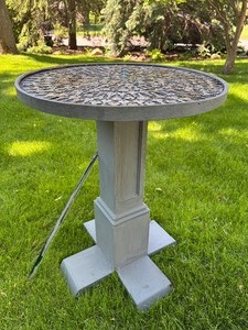 Neat Vintage Round Occasional Table w Inset Keys Tabletop