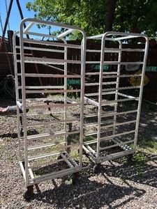 Pair of Commercial Rolling Baking Sheet Racks