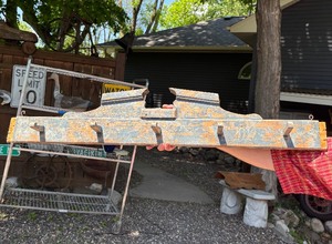Excellent Antique Painted wood Wall HatCoat Rack