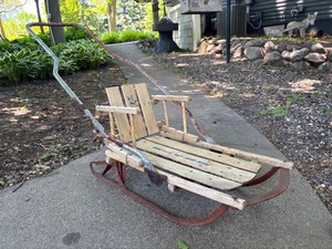 Vintage Sears Wooden Snow Sled wHandle