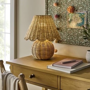 Table Lamp with Woven Base & Shade - Threshold