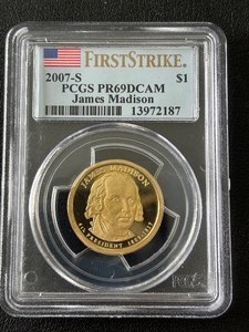 2007-S James Madison Dollar Proof PCGS PR69 Deep Cameo