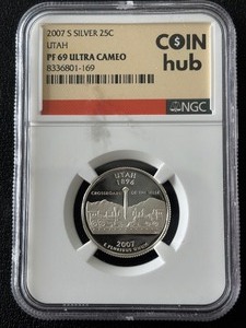 2007 Utah Silver Quarter Proof NGC PF69 Ultra Cameo