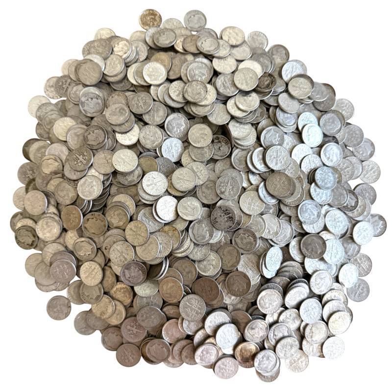 (10) Roosevelt Silver Dimes&nbsp- Random Dates