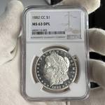 1882-CC Morgan Silver Dollar NGC MS63 DPL – Deep Prooflike Carson City