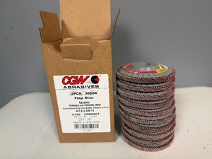 CGW Abrasives Flap Disc Ceramic Trimmable with Threaded Arbor 4-12x58-11 (10 Total)