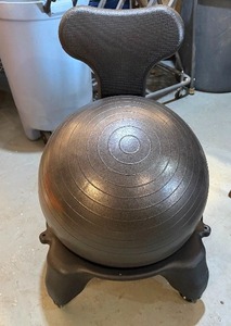 Balance Ball Chair with Pharmedoc Ball and Black Stabilizing Base