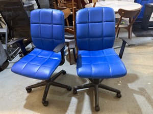 Pair of Matching Blue Office Chairs