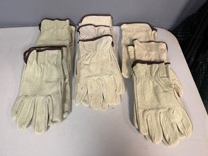 Leather Work Gloves Size L (8 Total Pairs)