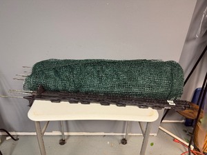 Green Plastic Fencing With posts (Roughly 35 feet) 3 Extra Posts