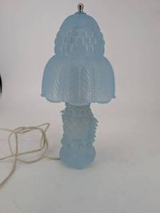 Mushroom Table Lamp Blue Glass