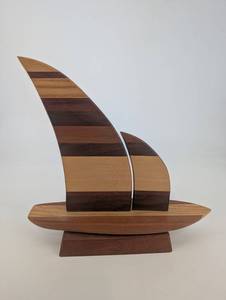 Wooden Sailboat Trophy - 1995 Vice Commodore John Brant