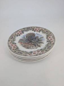 Thanksgiving Plates - Queens Turkey Plates (Lot of 5)