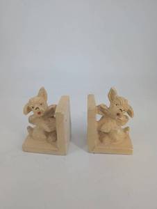vintage Dog Bookends - Painted Pair (Lot of 2)