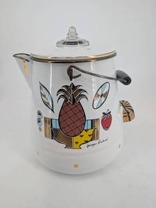 Vintage MCM percolator  Briard Pineapple Design With Lid & Insert