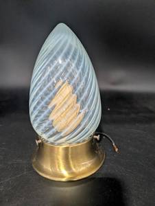 Vintage light fixture Vaseline glass swirl pattern