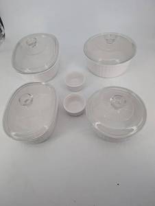 Ceramic Bakeware Set - Oval Casserole Dishes & Ramekins (Lot of 6)