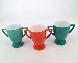 Vintage Hazel Atlas sugar dishes.